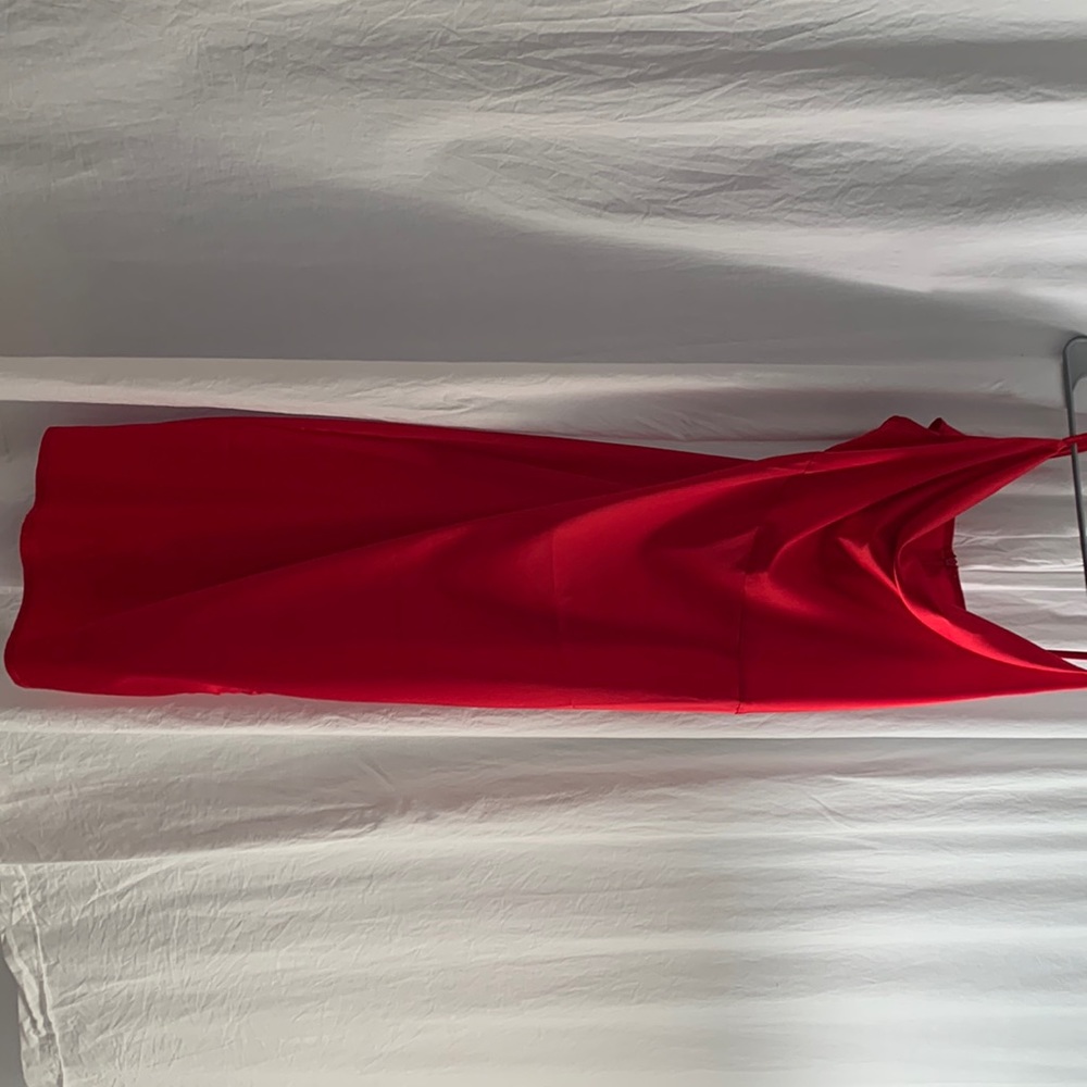 Red silk dress